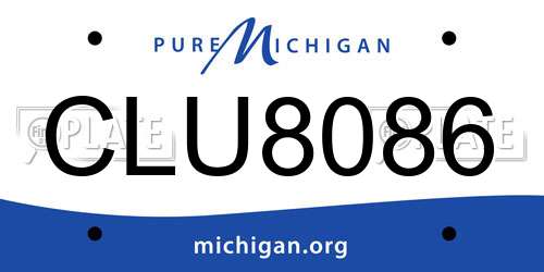 CLU8086 Michigan License Plate