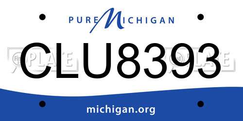 CLU8393 Michigan License Plate