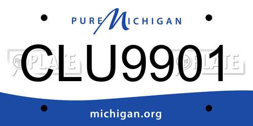 CLU9901 Michigan License Plate