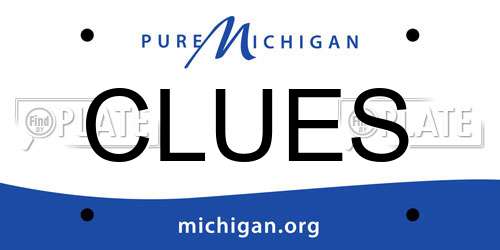 CLUES Michigan License Plate