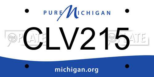 CLV215 Michigan License Plate