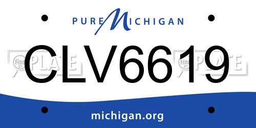 CLV6619 Michigan License Plate