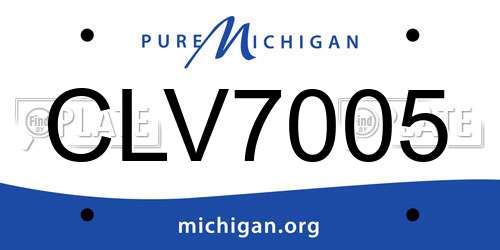 CLV7005 Michigan License Plate