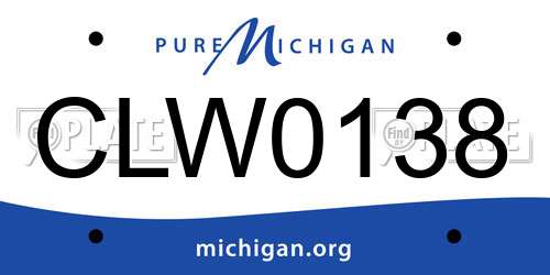 CLW0138 Michigan License Plate