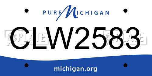 CLW2583 Michigan License Plate
