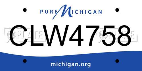 CLW4758 Michigan License Plate
