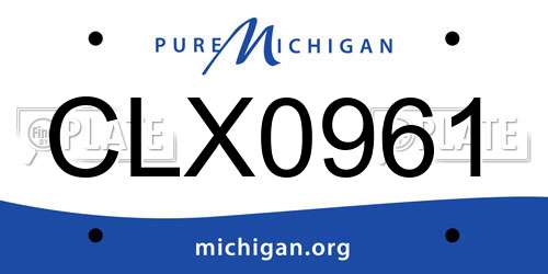 CLX0961 Michigan License Plate