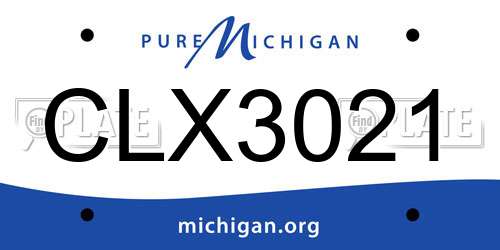 CLX3021 Michigan License Plate