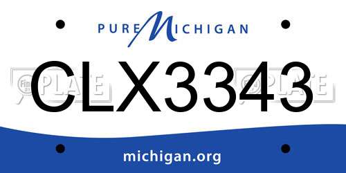 CLX3343 Michigan License Plate