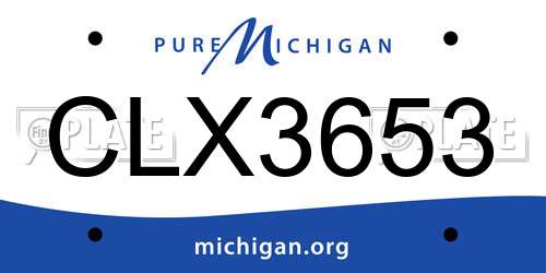 CLX3653 Michigan License Plate