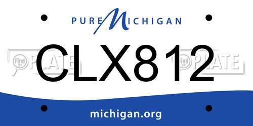 CLX812 Michigan License Plate