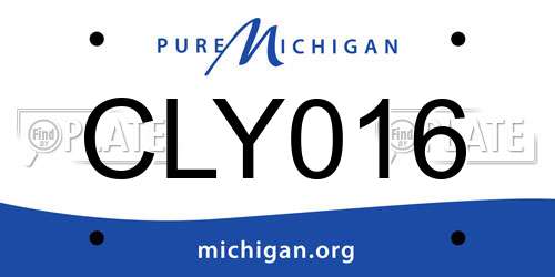 CLY016 Michigan License Plate