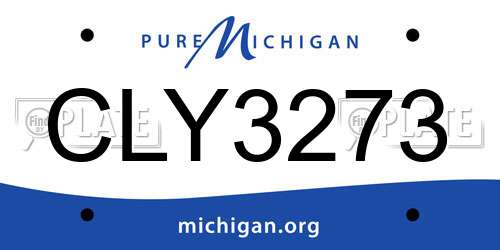 CLY3273 Michigan License Plate