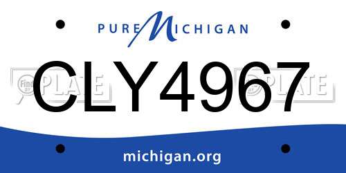 CLY4967 Michigan License Plate