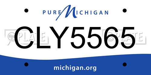 CLY5565 Michigan License Plate