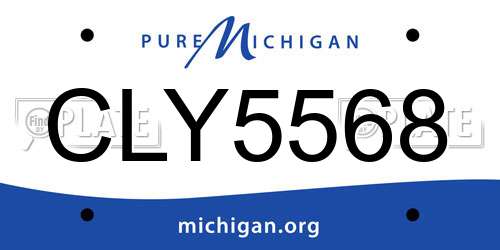 CLY5568 Michigan License Plate