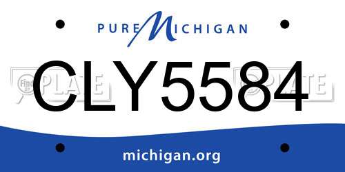 CLY5584 Michigan License Plate