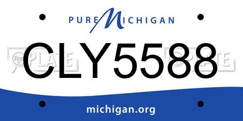 CLY5588 Michigan License Plate