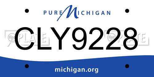 CLY9228 Michigan License Plate