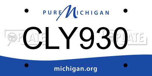 CLY930 Michigan License Plate