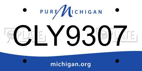 CLY9307 Michigan License Plate