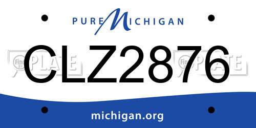 CLZ2876 Michigan License Plate