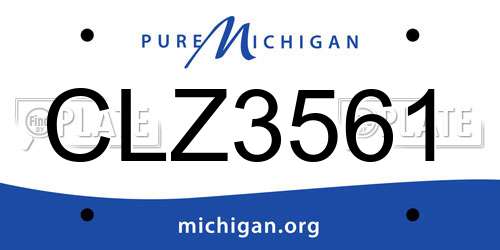 CLZ3561 Michigan License Plate