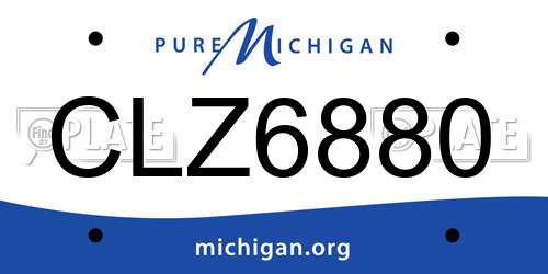 CLZ6880 Michigan License Plate