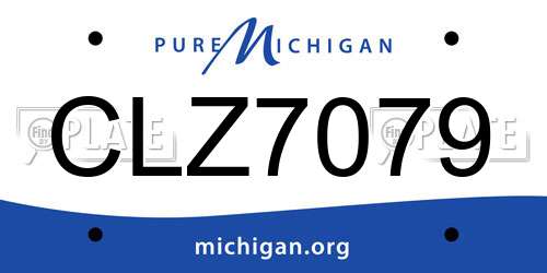 CLZ7079 Michigan License Plate