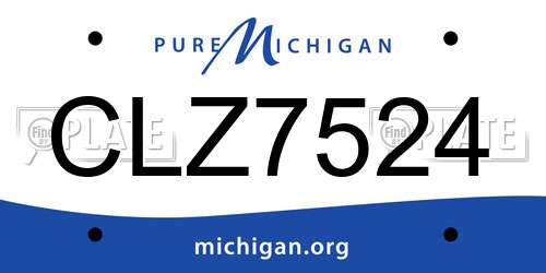 CLZ7524 Michigan License Plate