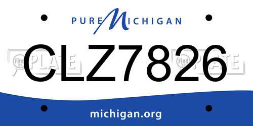 CLZ7826 Michigan License Plate