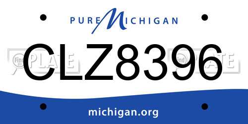 CLZ8396 Michigan License Plate