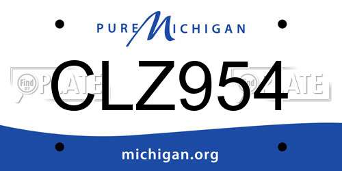 CLZ954 Michigan License Plate