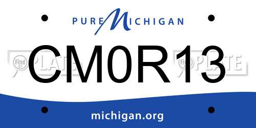 CM0R13 Michigan License Plate