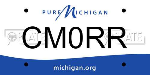 CM0RR Michigan License Plate