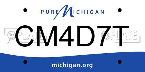 CM4D7T Michigan License Plate