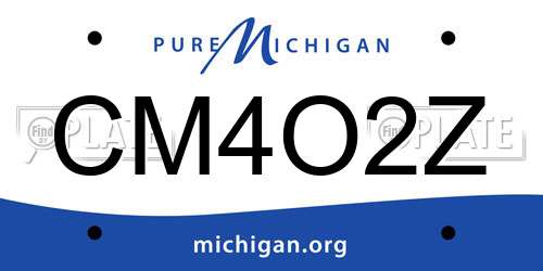 CM4O2Z Michigan License Plate