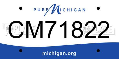 CM71822 Michigan License Plate