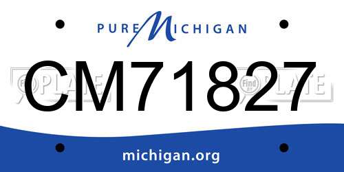 CM71827 Michigan License Plate