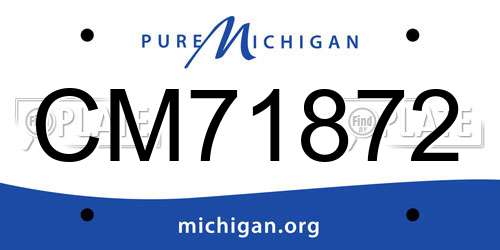CM71872 Michigan License Plate