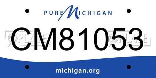 CM81053 Michigan License Plate