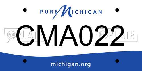 CMA022 Michigan License Plate