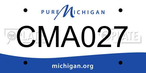 CMA027 Michigan License Plate