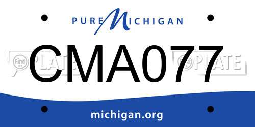 CMA077 Michigan License Plate