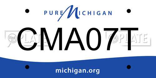 CMA07T Michigan License Plate