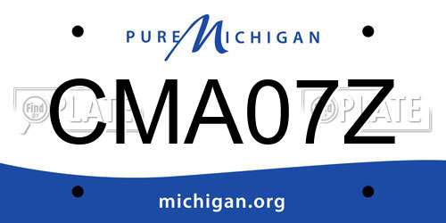 CMA07Z Michigan License Plate