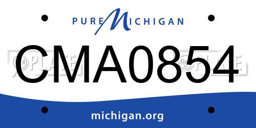 CMA0854 Michigan License Plate