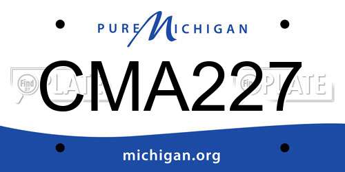 CMA227 Michigan License Plate