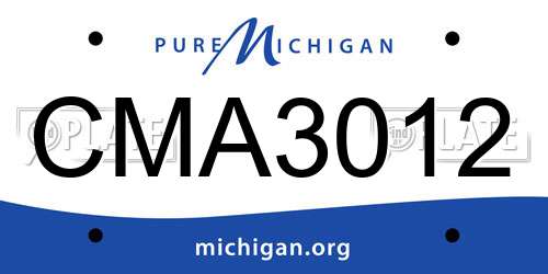 CMA3012 Michigan License Plate