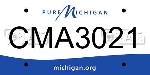 CMA3021 Michigan License Plate